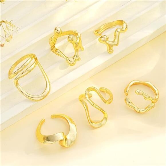 ✨ Chunky Gold Ring | Open Stackable Band | Bold & Stylish Jewelry - Picture 3 of 3